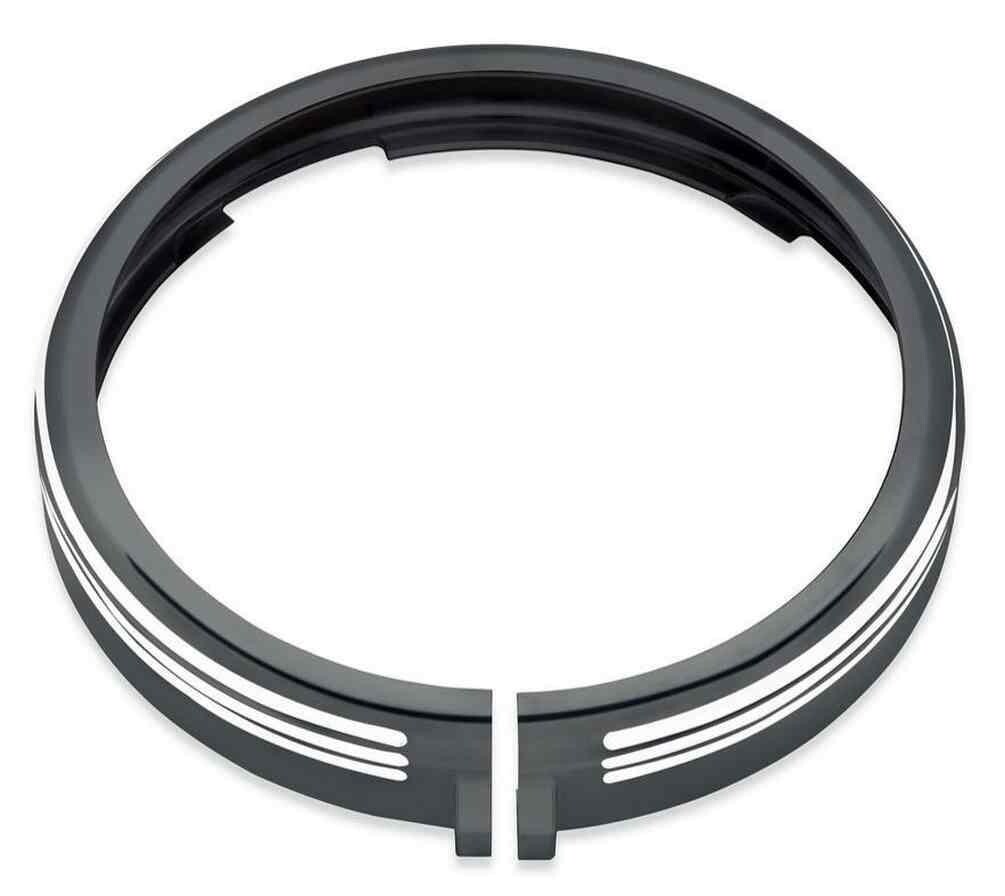 Harley-Davidson 7 in. Defiance Headlamp Trim Ring, Contrast Cut 61400433
