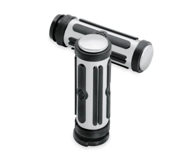 Harley-Davidson Chrome and Rubber Hand Grips 56263-08
