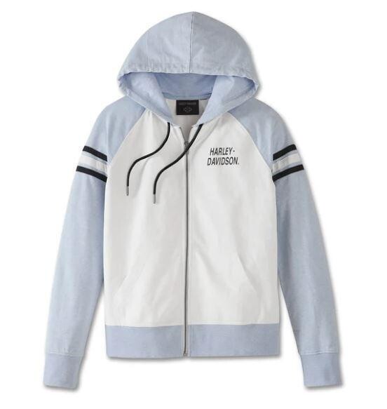 Harley-Davidson Women&#39;s Special Liberty Zip Front Hoodie - Colorblocked - Skyway 96897-23VW