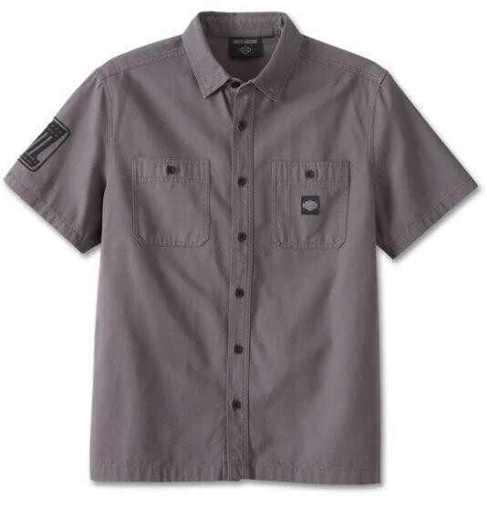 Harley-Davidson Men&#39;s Forever Harley Canvas Shirt - Blackened Pearl 96859-23VM