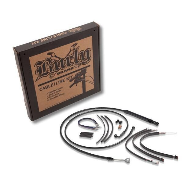 Burly Brand 14 Inch Ape Hanger Cable Kit, Black MS583880