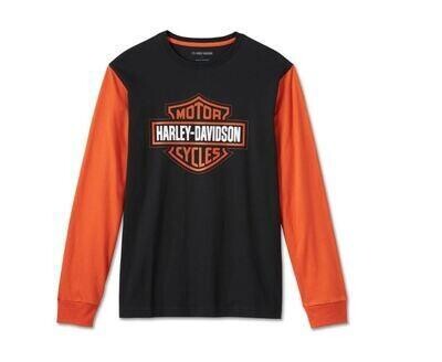Harley-Davidson Men&#39;s Bar &amp; Shield Long Sleeve Raglan 99089-24VM