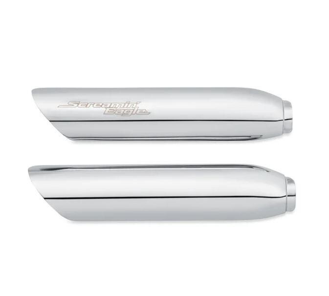 Harley-Davidson Screamin&#39; Eagle Slash Cut Muffler Shields - Chrome 65400464
