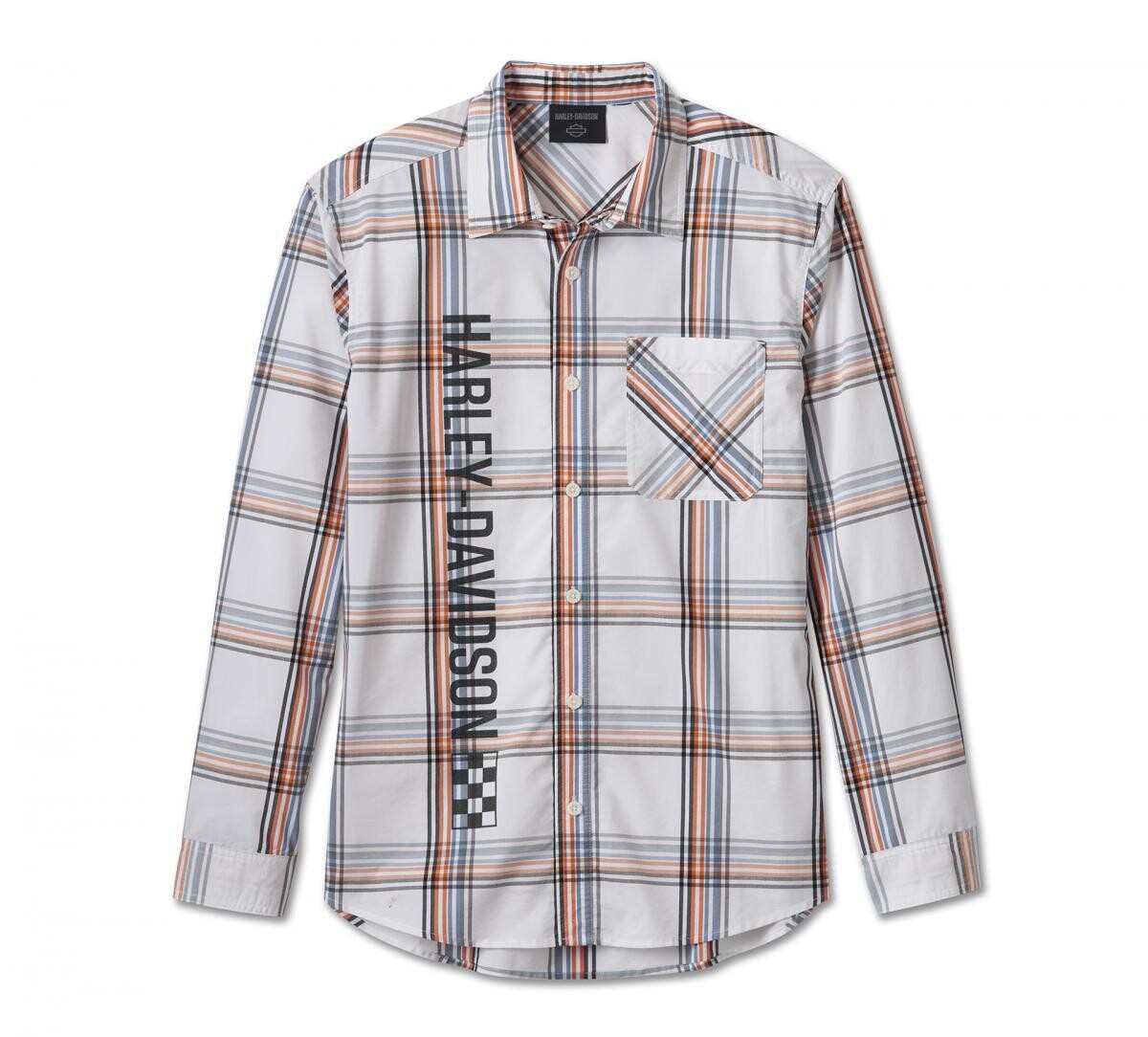 Harley-Davidson Men&#39;s The Bagger Long Sleeve Shirt - White Plaid 96467-24VM