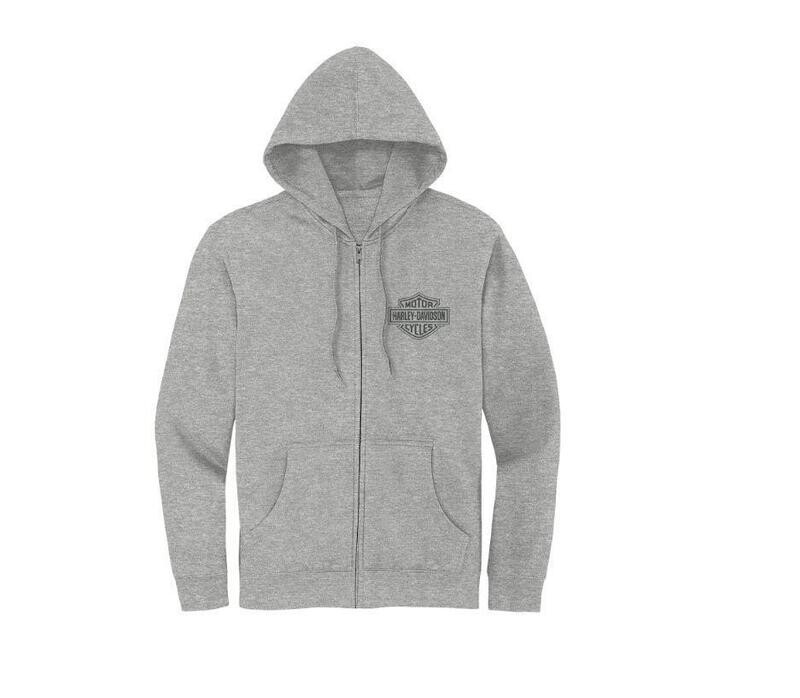 Harley-Davidson Women&#39;s Special Racer Font Zip Hoodie - Light Grey Heather 99008-23VW