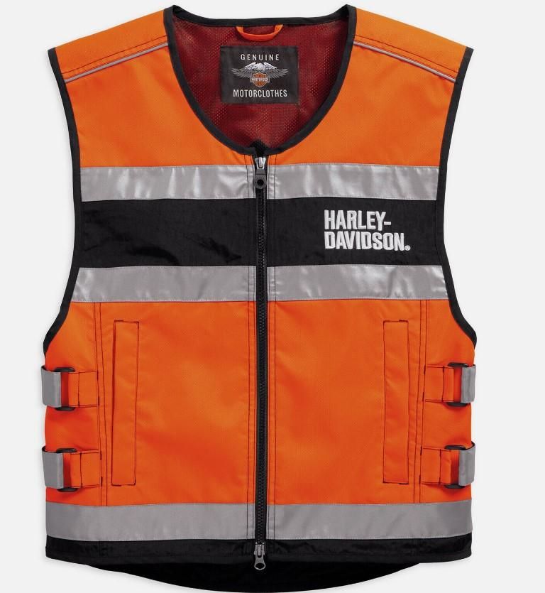 Harley-Davidson MEN&#39;S HIGH VISIBILITY ORANGE VEST 98157-18EM