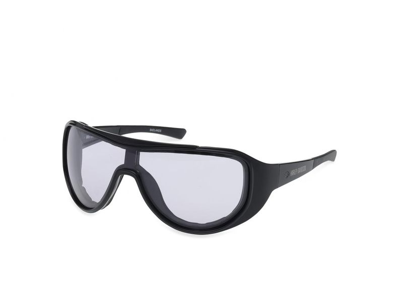 Harley-Davidson Mens Badlands Shield Photochromic Sunglasses, Shiny Black 889214484314