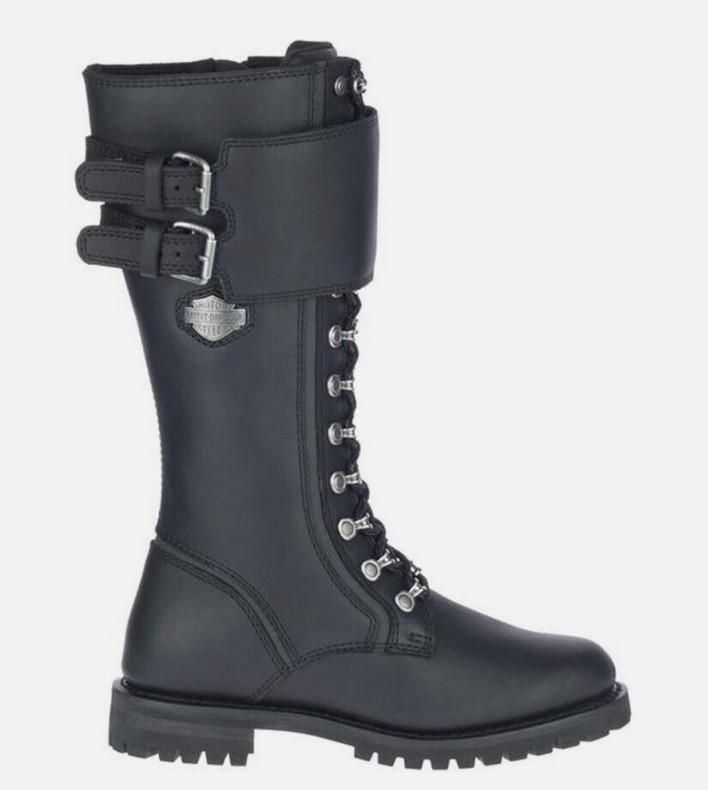 Harley-Davidson WOMEN&#39;S GRIMES RIDING BLACK BOOTS D86174