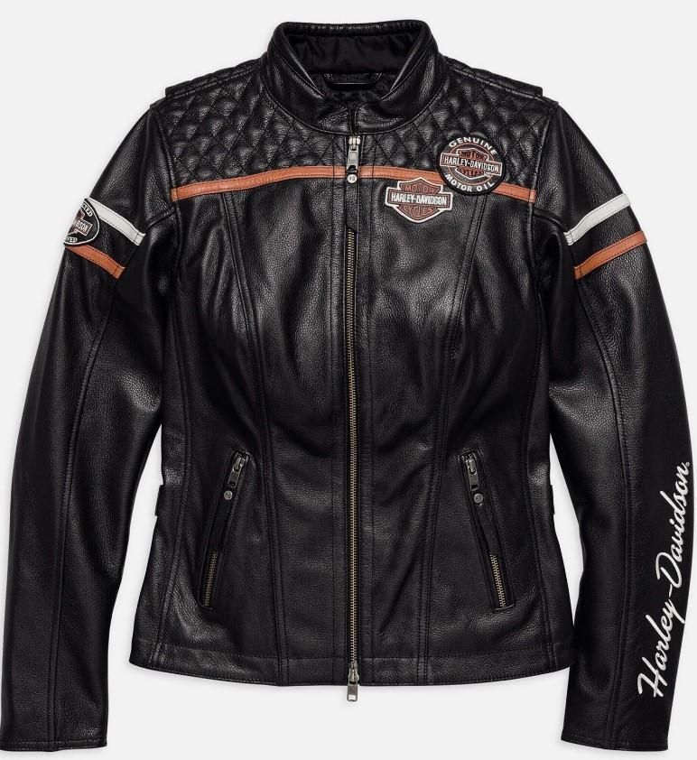Harley-Davidson WOMEN&#39;S MISS ENTHUSIAST CE LEATHER JACKET  98030-18EW
