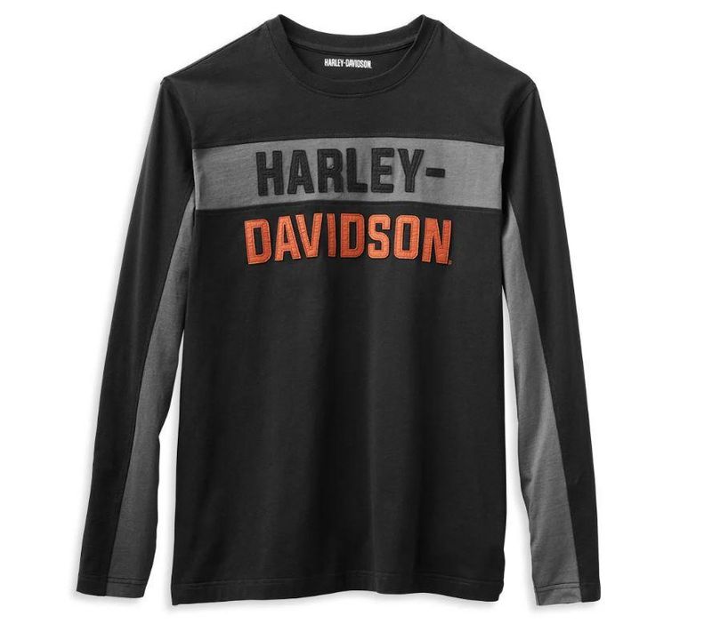 Harley-Davidson MEN&#39;S COPPERBLOCK BLOCK LETTER L/S TEE 99065-21VM