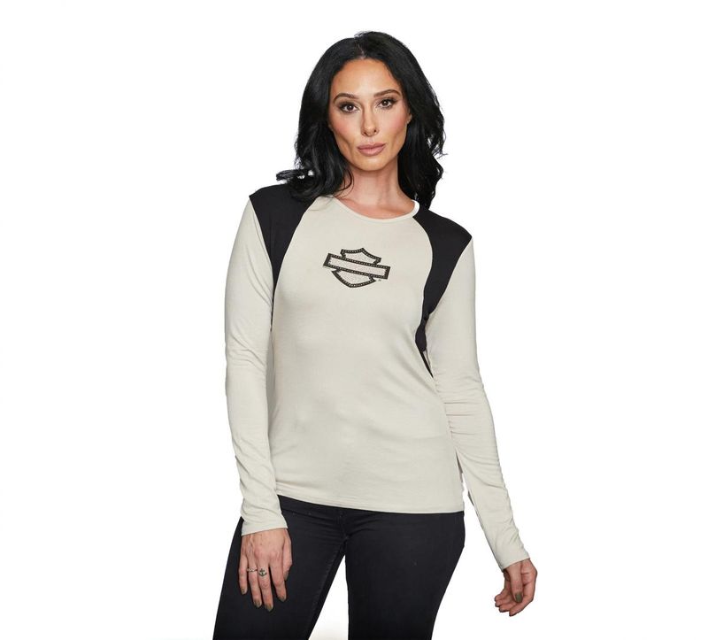 Harley-Davidson AVIATIOR - L/S Scoop Neck - Oatmeal HT4861OAT
