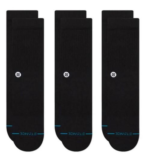 Stance ICON CREW SOCKS 3 Pack - Black 190107236447