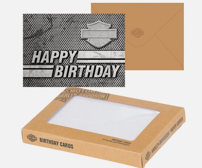 Harley-Davidson SILHOUETTE BAR AND SHIELD BIRTHDAY CARDS  Pack of 12  HDL-20075