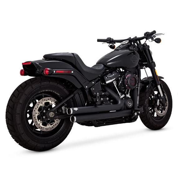 Vance and Hines BIGSHOTS STAGGERED PCX EXHAUST. BLACK Softail: 86-17 MS955151