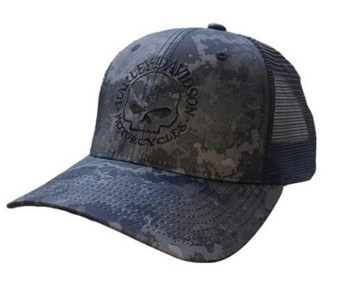 Harley-Davidson Men&#39;s Tonal Camo Skull Snapback Colorblocked Mesh Trucker Hat 5029009603