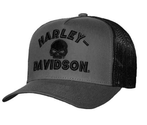 Harley-Davidson Men&#39;s Gate Arch Adjustable Snapback Mesh Trucker Hat - Gray 5029011603