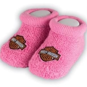 Harley-Davidson Infant Girls Bootie Socks in Pink 842888016380