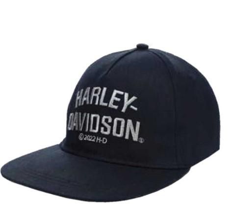 Harley-Davidson Little Boys&#39; Twill Flat Brim Snap Back Toddler Cap - Black 889114165962