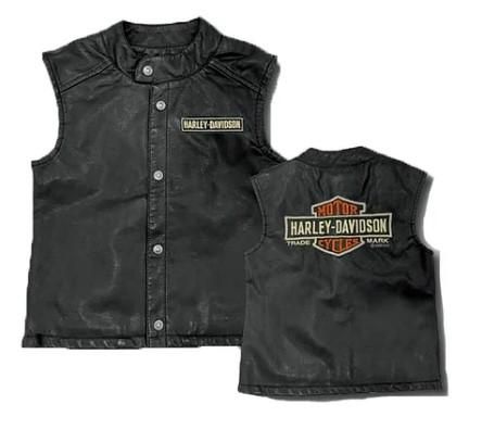 Harley-Davidson  BOYS&#39; LAUNDERED FAUX LEATHER VEST 889114142697