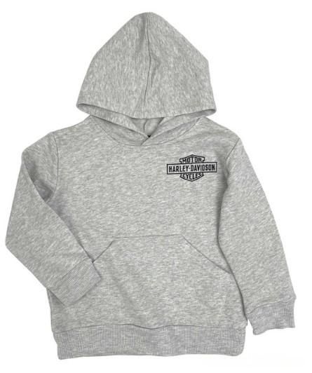 Harley-Davidson Little Boys&#39; B&amp;S Toddler Fleece Terry Pullover Hoodie - Gray 889114165863