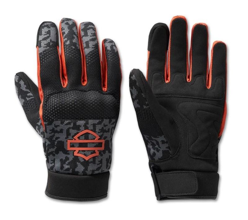 Harley-Davidson Men&#39;s Dyna Knit Mesh Gloves - Camo - Asphalt 98135-23VM