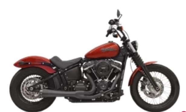 Bassani Road Rage 2-into-1 Softail Exhaust - Black 1800-2245
