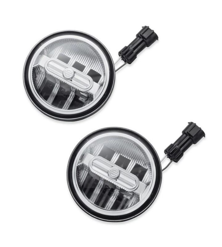 Harley-Davidson 4 in. Daymaker Signature Reflector LED Auxiliary Lamps - Chrome 68000252 