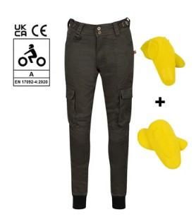 Motogirl LARA Womens Motorcycle Riding Cargo Olive Trousers 5060927041321