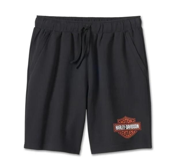 Harley-Davidson Men&#39;s Bar and Shield Fleece Shorts - Black 99197-24vm