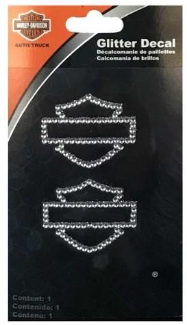 Harley-Davidson Rhinestone Bar &amp; Shield Logo Glitter Decals 3 x 5 in 2  045929003206 