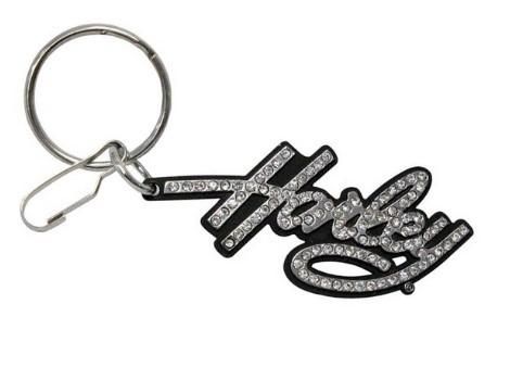 Harley-Davidson Bling Rhinestone Harley Script Enamel Key Chain, Silver 081134143313