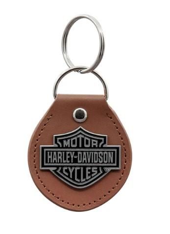 Harley-Davidson Bar and Shield Vinyl FOB Brown Keychain 081134145478
