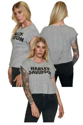Harley-Davidson HOLLOW S/S Crew Neck Crop Top HT4848HGY