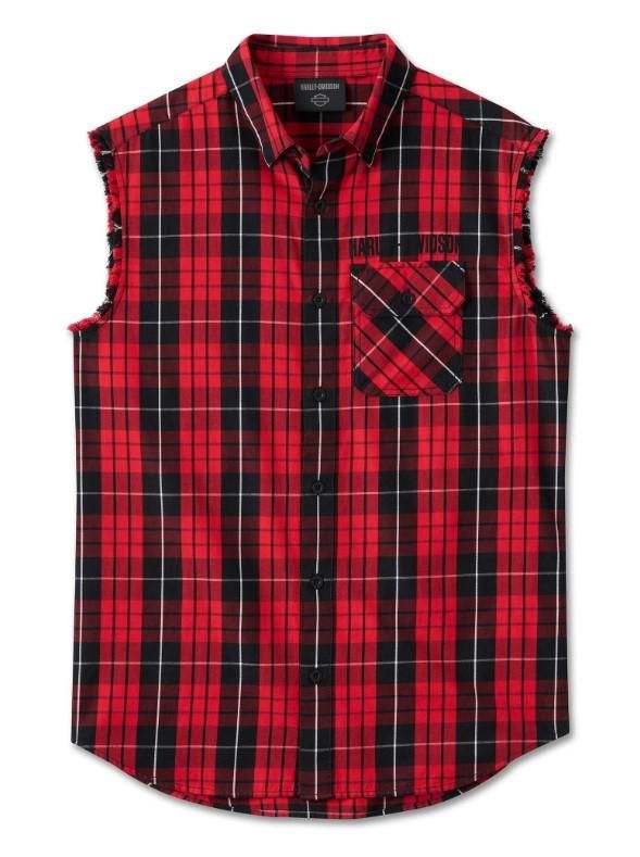 Harley-Davidson Men&#39;s Ultrahot Blowout Shirt - Red Plaid 96568-24VM