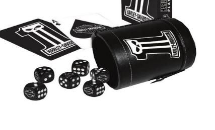 Harley-Davidson Dark Custom Dice Cup with Dice and Cards   602