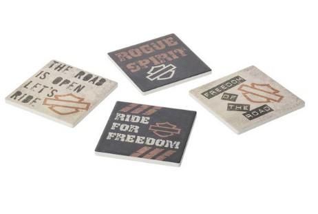 Harley-Davidson Let&#39;s Ride Ceramic Coaster w/ Cork Bottom  661154185946