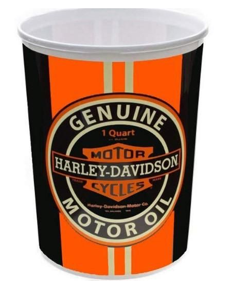 Harley-Davidson Genuine Bar &amp; Shield Motor Oil Waste Basket ORG/BLK 687746546797