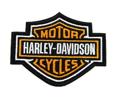 Harley-Davidson 4in Embroidered Orange Bar and Shield Logo Sew-on Patch 682608011406