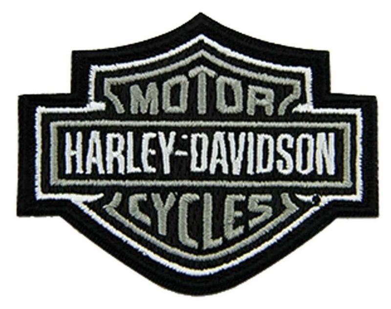 Harley-Davidson 3in Embroidered Grey Bar and Shield Logo Sew-on Patch 682608011437