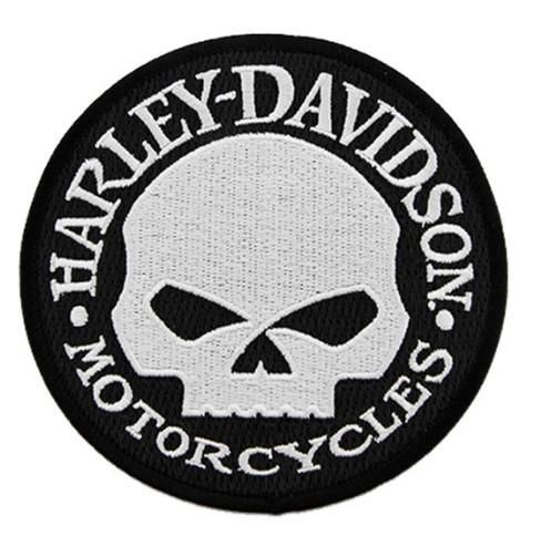 Harley-Davidson 4 in. Embroidered Willie G Skull Logo Small Sew-On Patch 682608011574