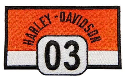 Harley-Davidson 4 in. Embroidered Bold &#39;03 H-D  Patch - Orange 682608013240