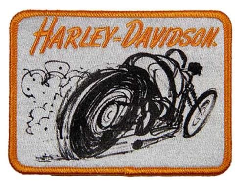 Harley-Davidson 4 in. Embroidered Doodle Rider  Patch - White 682608013271
