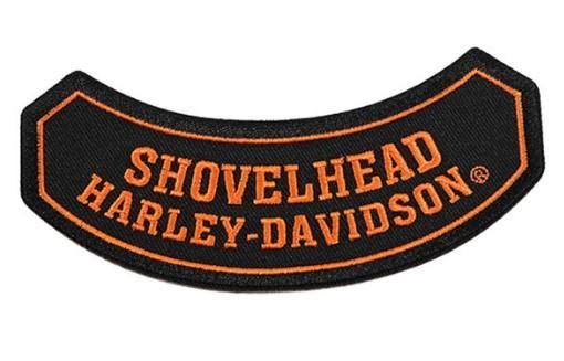 Harley-Davidson 5 in. Embroidered Shovelhead Rocker  Patch - Black 682608014223
