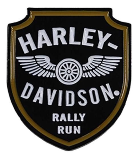 Harley-Davidson 1.25 inch. Rally Run H-D Metal Pin, Gloss Black 682608014674