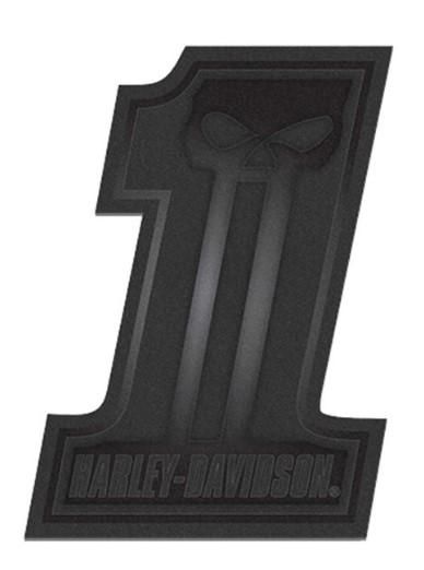 Harley-Davidson 4 in. Leather Dark Custom #1 Skull Patch, Black 682608016005