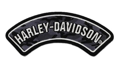 Harley-Davidson 5 in. Embroidered Camo Rocker Patch - Black 682608016050