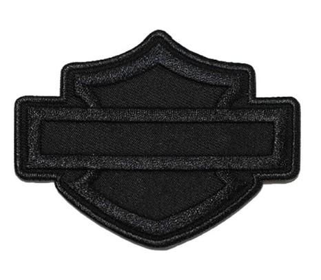 Harley-Davidson 3.5 in. Black on Black Bar &amp; Shield Logo Patch 682608016036