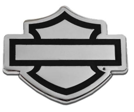 Harley-Davidson 1.5 inch. Dark Outline Bar &amp; Shield Logo Pin - Silver 682608016142