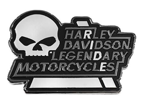 Harley-Davidson 1.5 inch. Ride Willie G Skull Metal Pin - White &amp; Black 682608016166