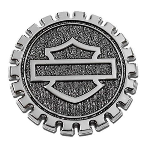 Harley-Davidson 1.5 inch. Gear Bar &amp; Shield Logo Pin - Antique Silver 682608016135 